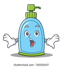 Surprised liquid soap character cartoon