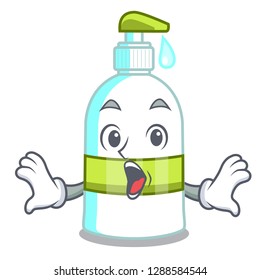 Surprised liquid soap isolated with on mascot