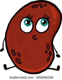 Überraschende kleine Bohne, Illustration, Vektorgrafik auf weißem Hintergrund