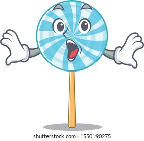 Surprised lollipop face gesture with open mouth