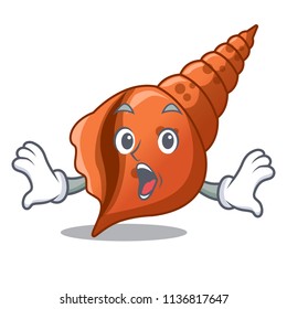 Surprised long shell mascot cartoon