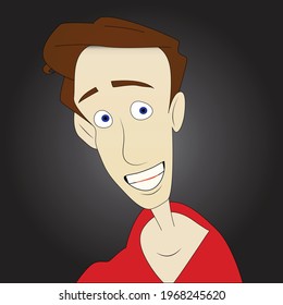Surprised looking young man profile portrait avatar