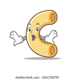 Surprised macaroni mascot cartoon style