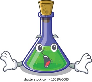 Surprised magic potion cartoon shaped in character