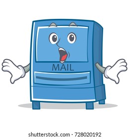Surprised mailbox character cartoon style