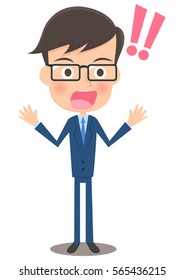 Surprised male office worker