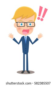Surprised male office worker