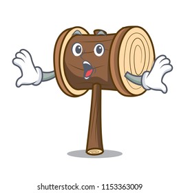 Surprised mallet mascot cartoon style