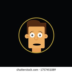 avatar de hombre sorprendido. diseño vectorial.