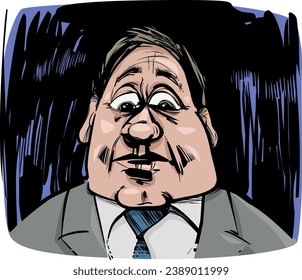 surprised man caricature sketch drawing illustration
