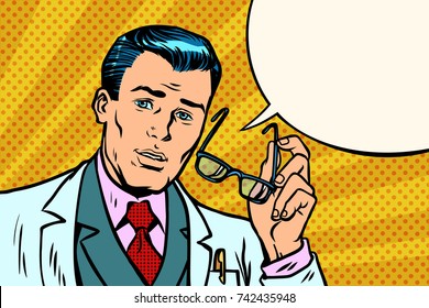 überraschte Ärztin oder Wissenschaftlerin