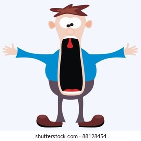 Surprised man with dropped jaw