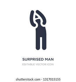 surprised man icon on white background. Simple element illustration from People concept. surprised man icon symbol design.