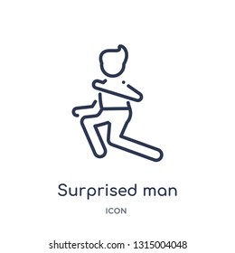 surprised man icon from people outline collection. Thin line surprised man icon isolated on white background.