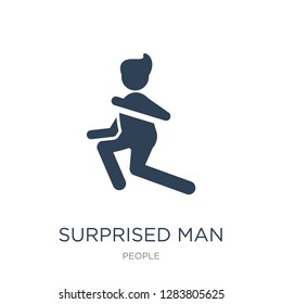 surprised man icon vector on white background, surprised man trendy filled icons from People collection, surprised man vector illustration