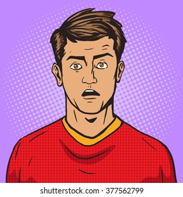 Surprised man pop art retro style vector illustration. Comic book style imitation. Vintage retro style. 