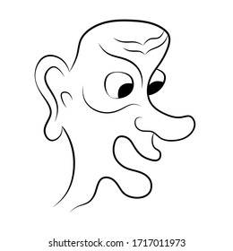 Surprised man vector art illustration