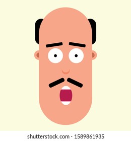 Surprised man vector drawing illustration