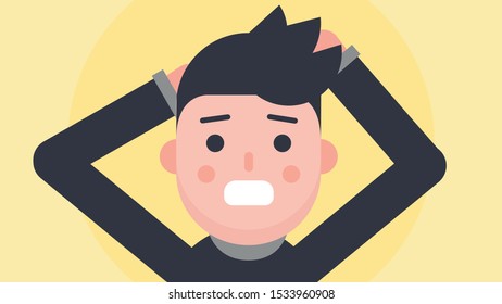 Surprised man with yellow background