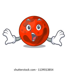 Surprised mars planet mascot cartoon
