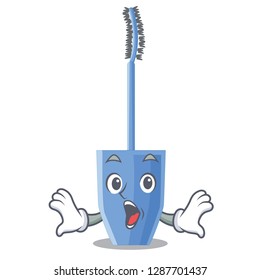 Surprised mascara brush isolated in the cartoons