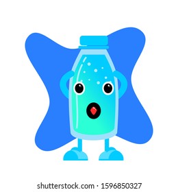 the surprised mascot bottle vector