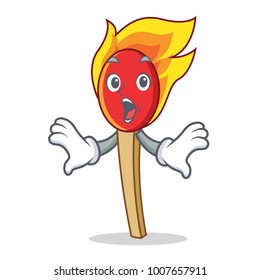 Surprised match stick mascot cartoon