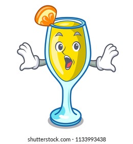 Surprised mimosa mascot cartoon style