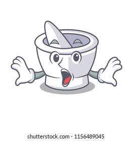 Surprised mortar mascot cartoon style