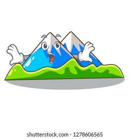 Surprised mountain scenery isolated from the mascot