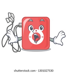 Surprised mp3 player in a funny cartoon