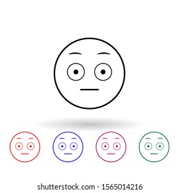 Surprised multi color icon. Simple thin line, outline vector of emoji icons for ui and ux, website or mobile application