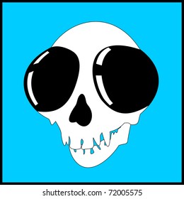 The surprised newcomer with big eyes. Vector illustration.