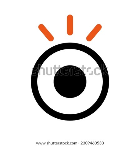 Surprised or noticed eye icon. Vector.