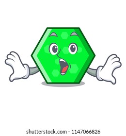 Surprised octagon mascot cartoon style