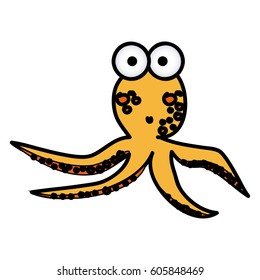 surprised octopus caartoon icon, vector illustration design