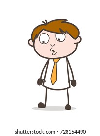 Surprised Office Employee Vector Illustration