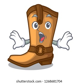 Surprised old cowboy boots in shape character