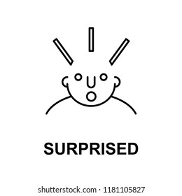 surprised on mind icon. Element of human mind icon for mobile concept and web apps. Thin line surprised on mind icon can be used for web and mobile