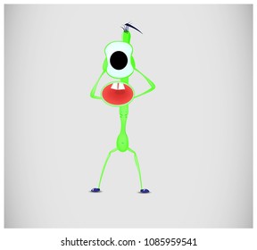 surprised one-eyed monster