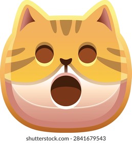 Surprised Orange Tabby Cat Face Emoji, Astonished Shocked Amazed Wonder