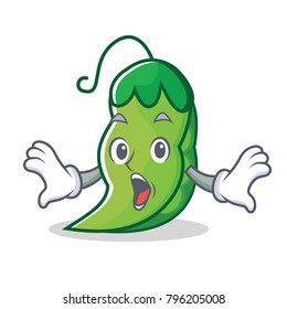 Surprised peas mascot cartoon style