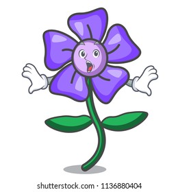 Surprised periwinkle flower mascot cartoon