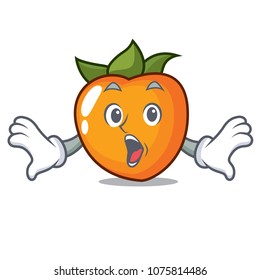 Surprised persimmon mascot cartoon style