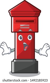 Surprised pillar box isolated in the mascot
