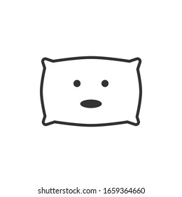 Surprised pillow border icon on white background. Emotions