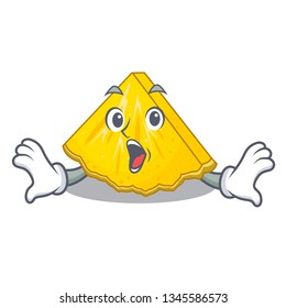 Surprised pineapple slice in a cartoon fridge