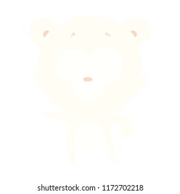 surprised polar bear flat color style cartoon