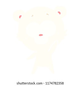 surprised polar bear flat color style cartoon