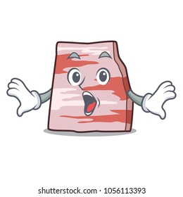Surprised pork lard mascot cartoon